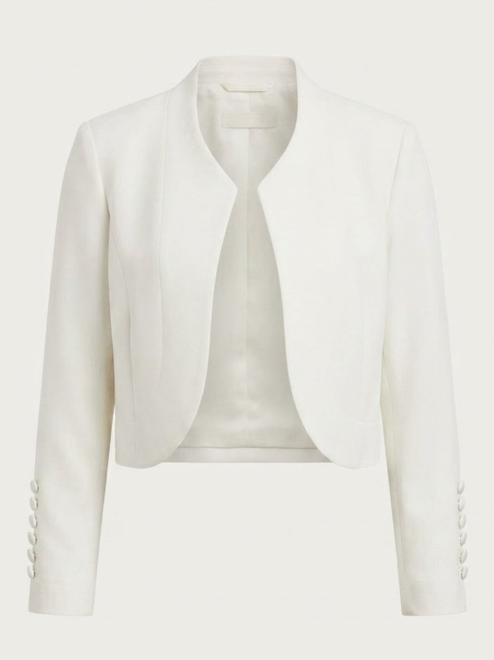 Joseph Ribkoff White Open-Front Cropped Jacket Blazer US 16